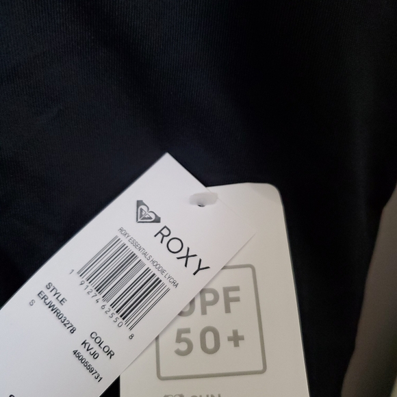 Roxy Long Sleeve Zip Up Black Rash Guard Swim Shirt Women's S - Picture 6 of 6